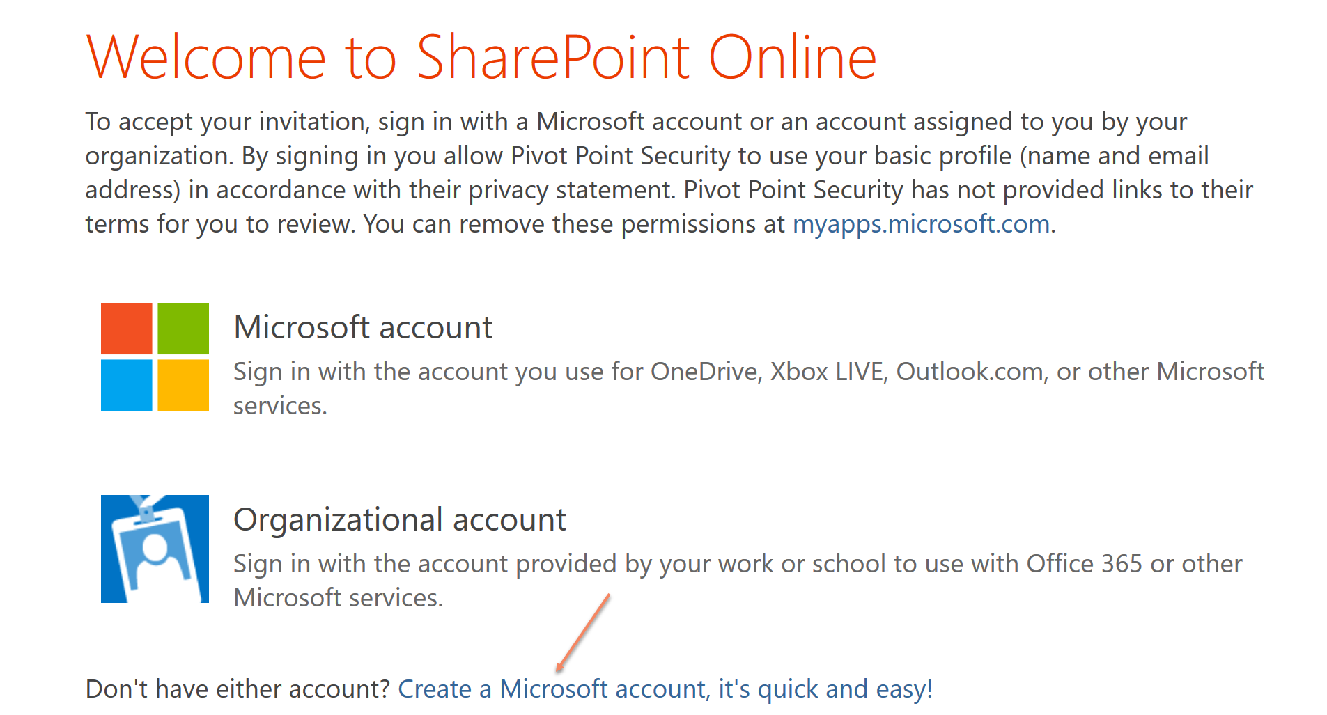 SharePoint Login Instructions Pivot Point Security