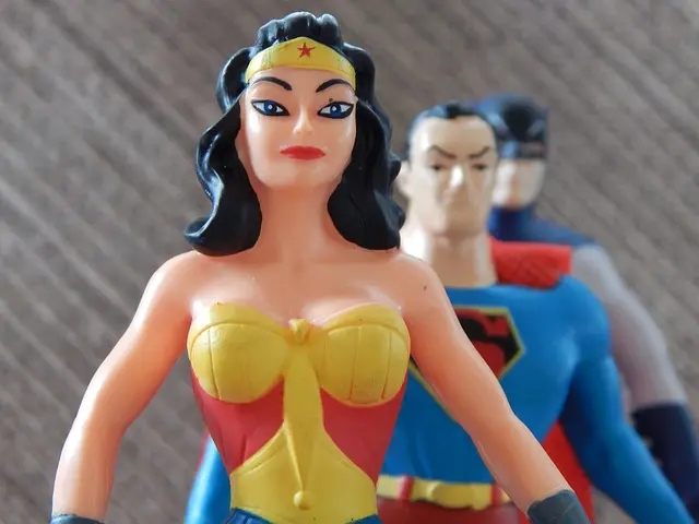 wonder woman and superman are standing next to each other