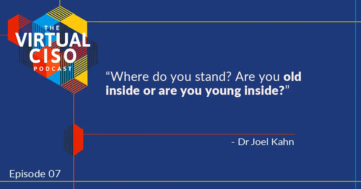 a poster for the virtual ciso podcast with a quote from dr joel kahn