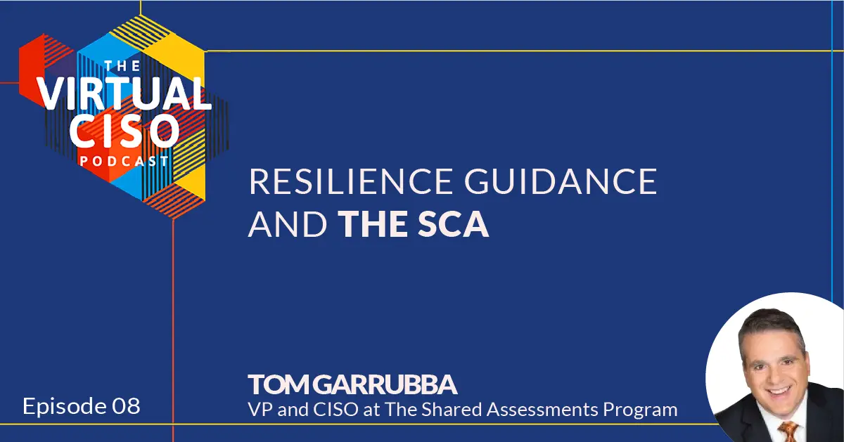 the virtual ciso podcast episode 08 is about resilience guidance and the sca