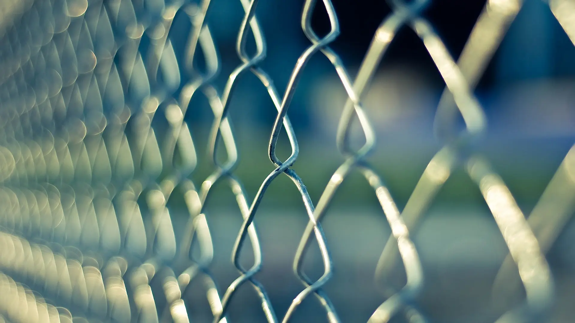 a close-up of a chain link fence
