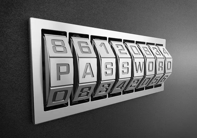a lock featuring numbers lined up to spell out 'password'