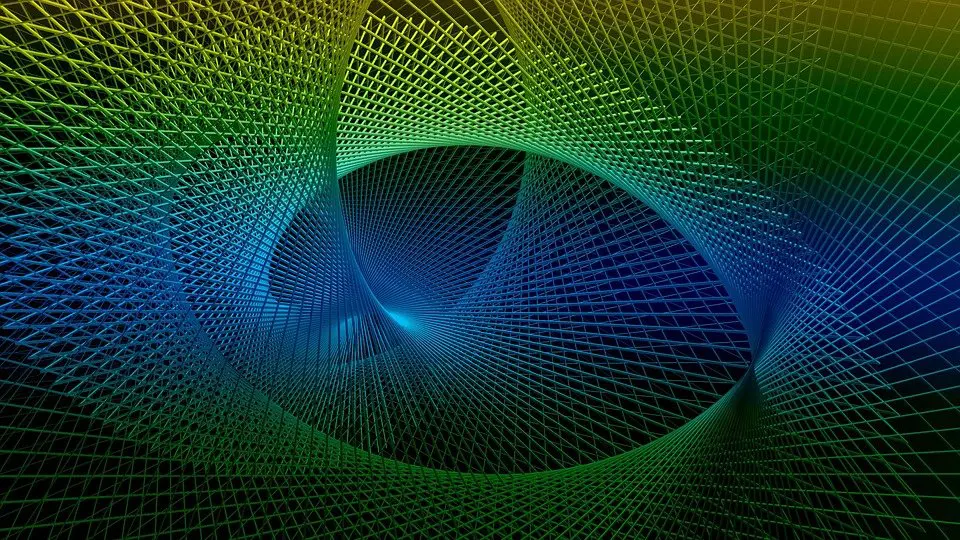 Computer generated image of a colorful swirl on a black background