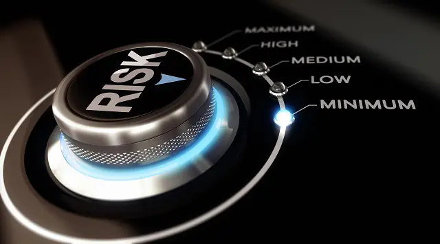 a button with the word risk on it