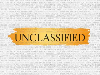 the word unclassified that is on a yellow background