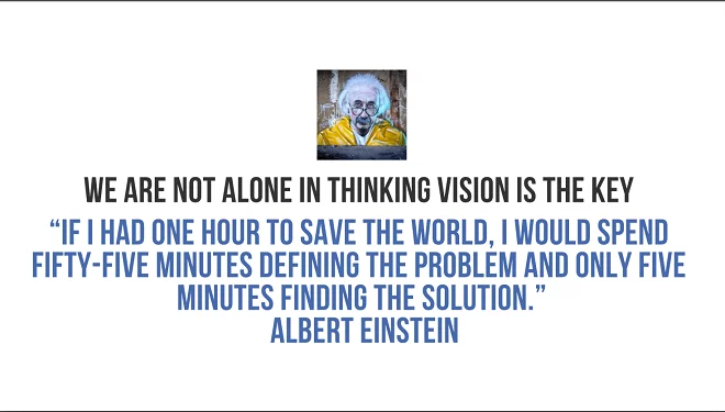quote from albert einstein that says we are not alone in thinking vision is the key