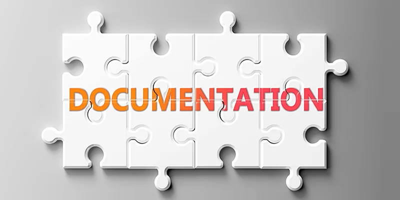 the word documentation is written on a puzzle piece