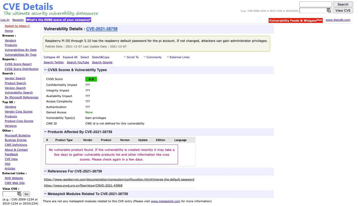 a screenshot of the cve details page