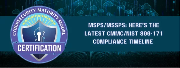 cybersecurity maturity model certification logo on a blue background