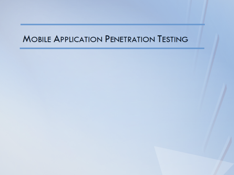 Mobile Application Pen Testing