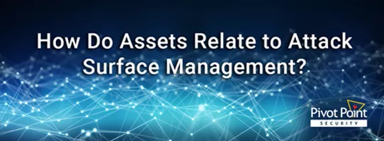 a blue background with the words how do assets relate to attack surface management