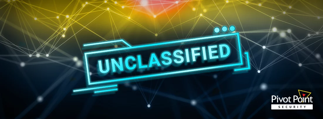 a blue sign that says unclassified on it