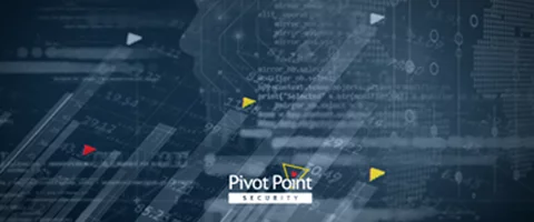 Pivot Point Security banner with logo on a dark computer background