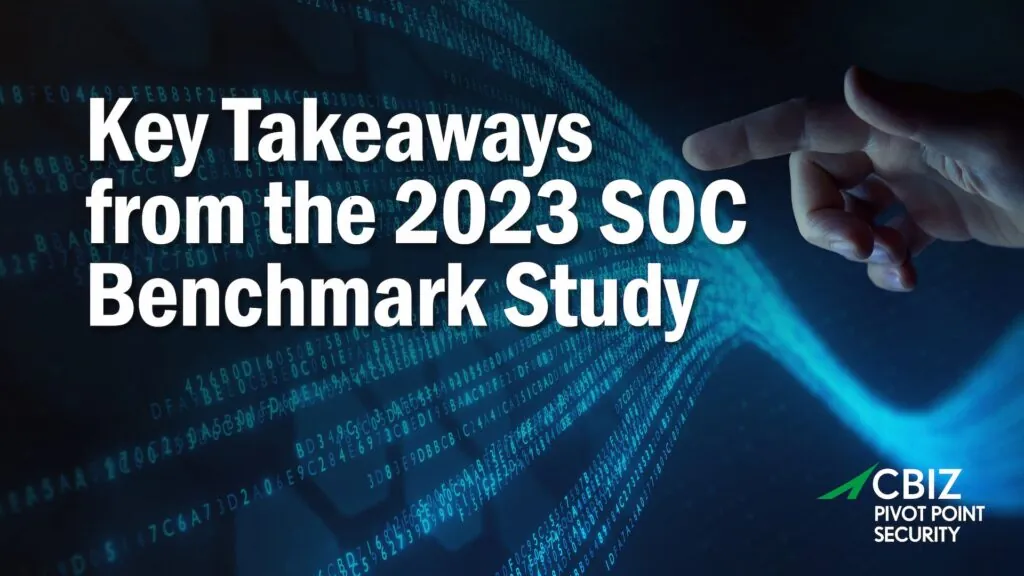 a poster for key takeaways from the 2023 soc benchmark study